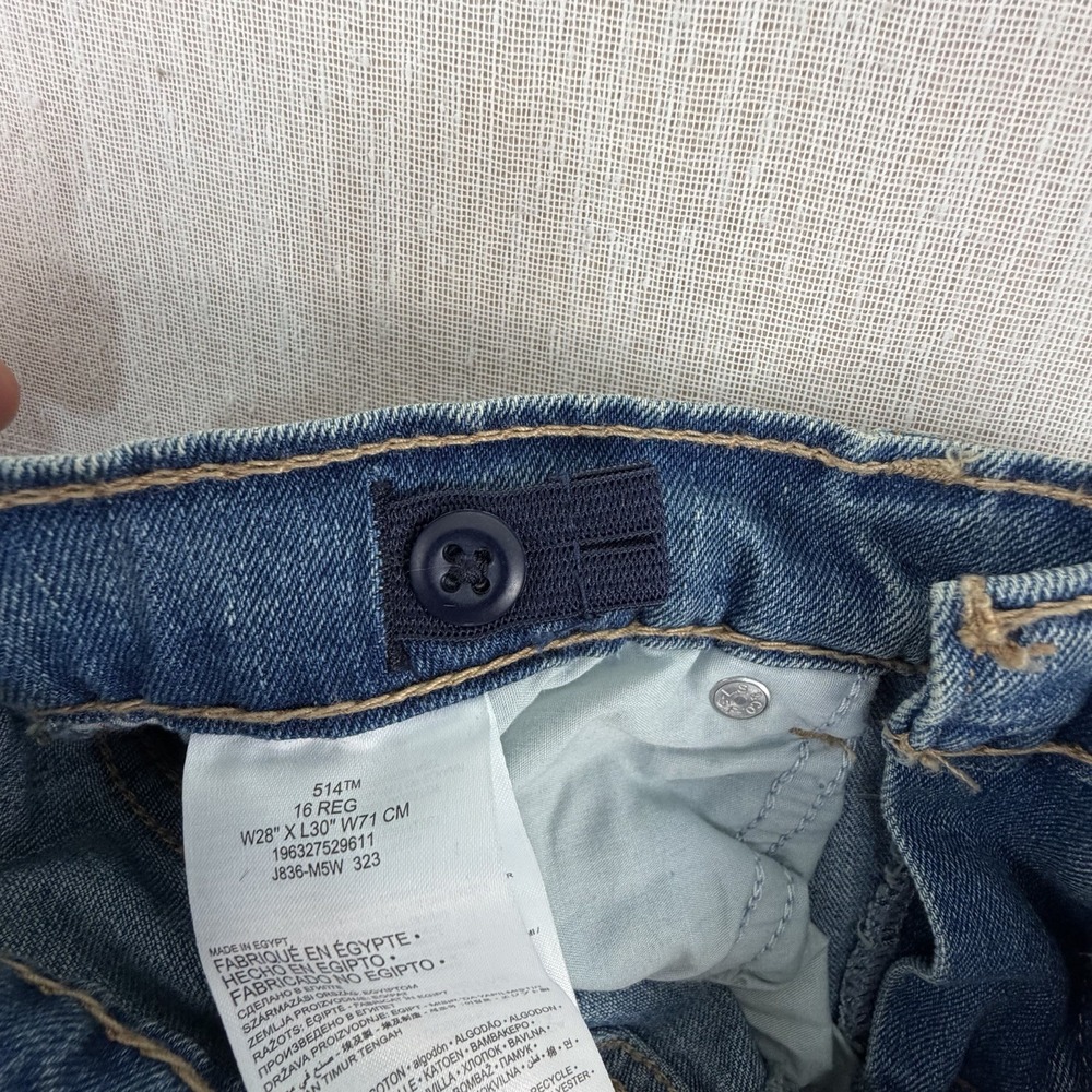 New Levis 514 Straight Regular Fit Jeans Boys Sz 16 28x30 Adjust Waist Denim NWT - Picture 8 of 8